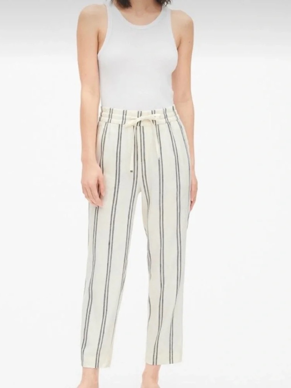 Gap Striped Linen Easy Pants Size 6